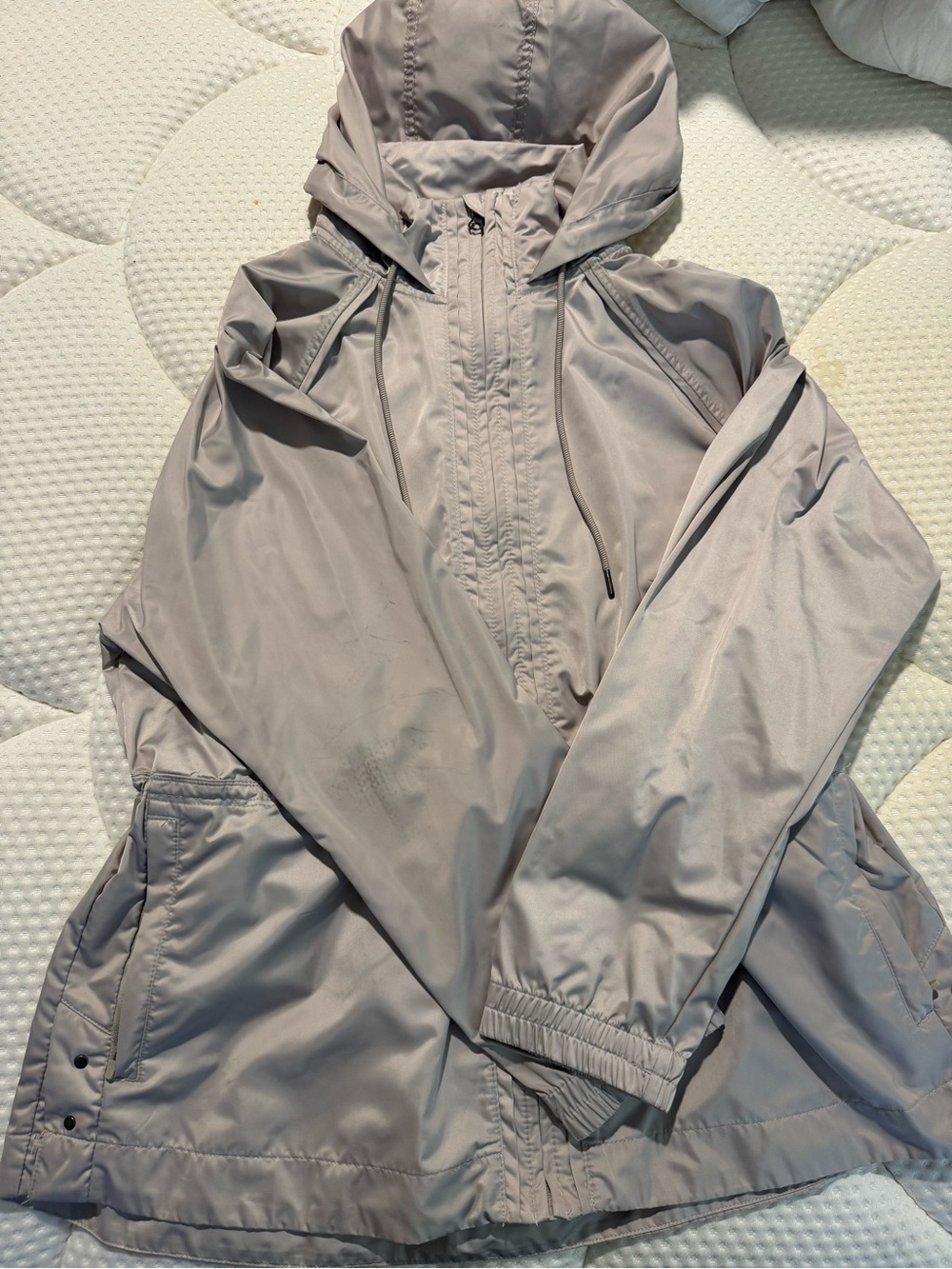 Light Gray Women's Hooded Rain Jacket